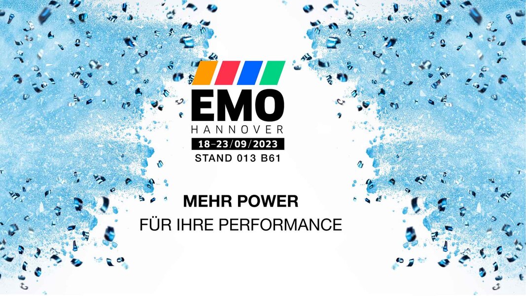 Logo der EMO-Messe mit Daten